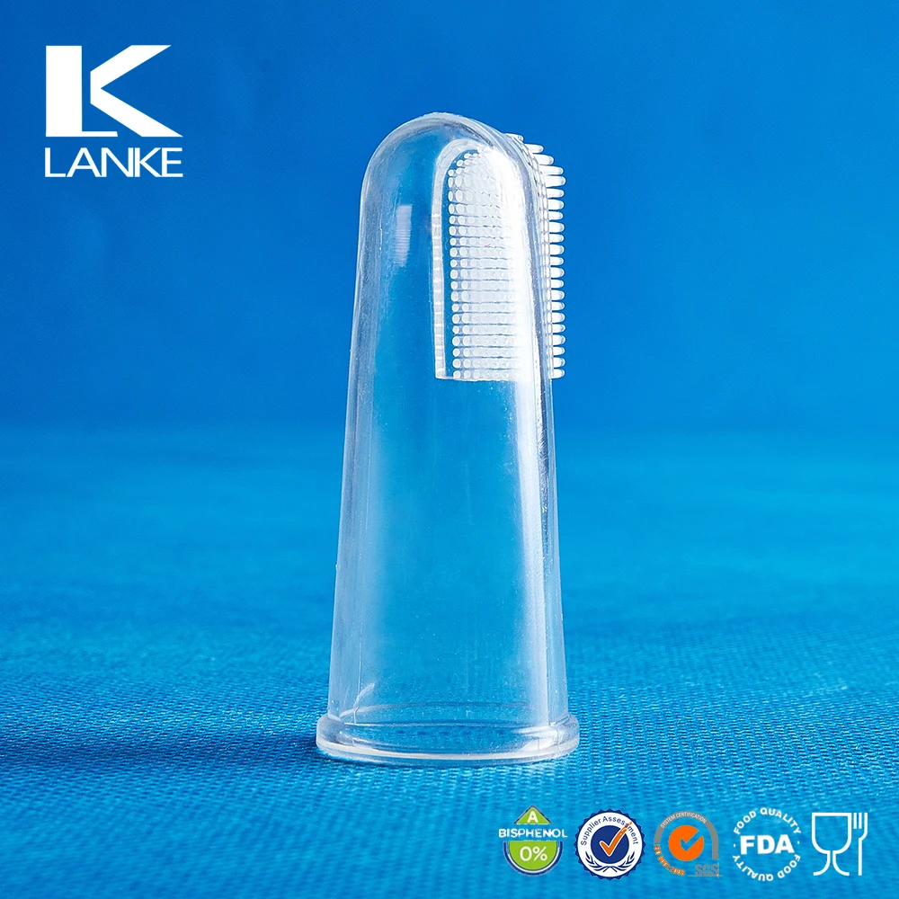 
BPA Free Food Grade Reusable Silicone Baby Finger Toothbrush 