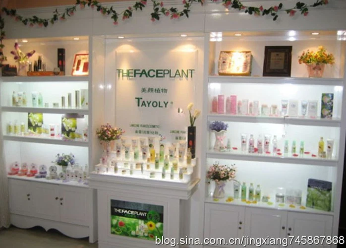 Fancy commercial cosmetic showcase for makeup