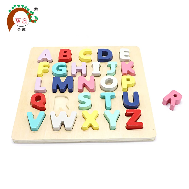 Colorful intelligence alphabet wooden jigsaw puzzle
