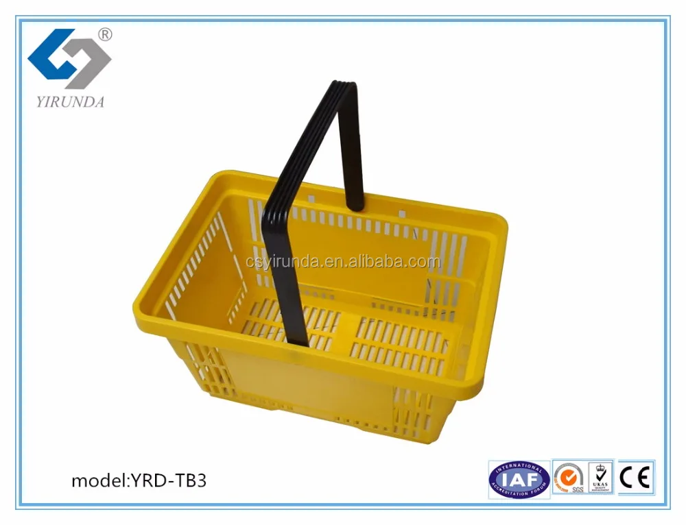 2022 Wholesale durable plastic supermarket  baskets with wheels