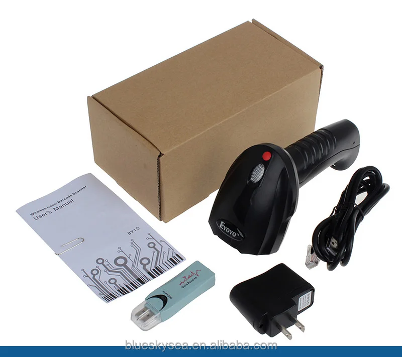 Scans Barcode Labels Reading Range Up to 10M Eyoyo 8150GL 2.4G High Speed Wireless USB Laser Scanner