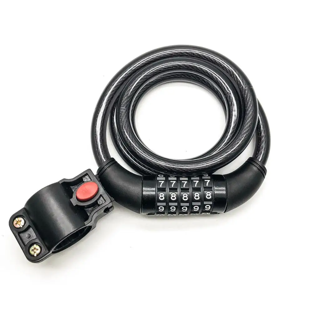 
8311-Q High Security 5 digits Steel bicycle parts bicycle accessory combination lock, with bracket 