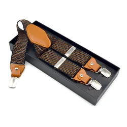 Коричневый мужские подтяжки бренд brace 3,5 см густо как рождественский подарок для сына молодых цветов Быстрая доставка