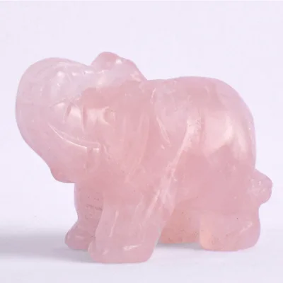 Natural Amethyst Elephant Gift Rose quartz Elephant Stone Crafts For Desk gift