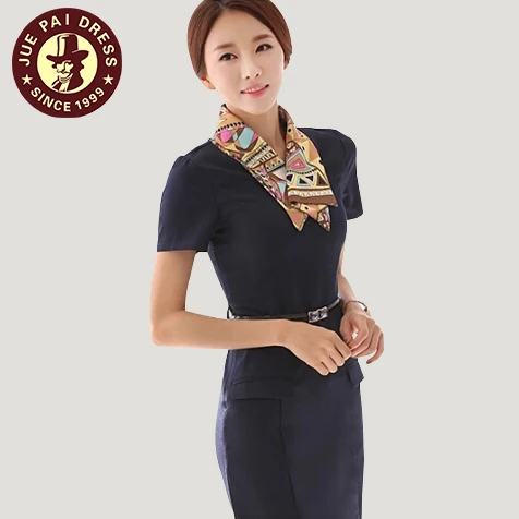 Classic Style Cabin Crew Uniform For Girl In Navy