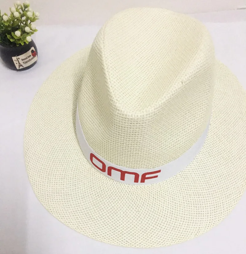 Plain Color Panama Straw Hats Fedora Soft Men Women Stingy Brim