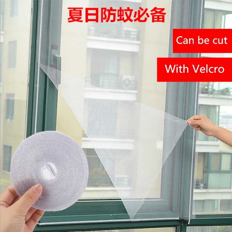 DIY Insect Fly Bug Mosquito Door Window Net Mesh Screen Curtain Protector with zipper easy to open window Flyscreen Retractable