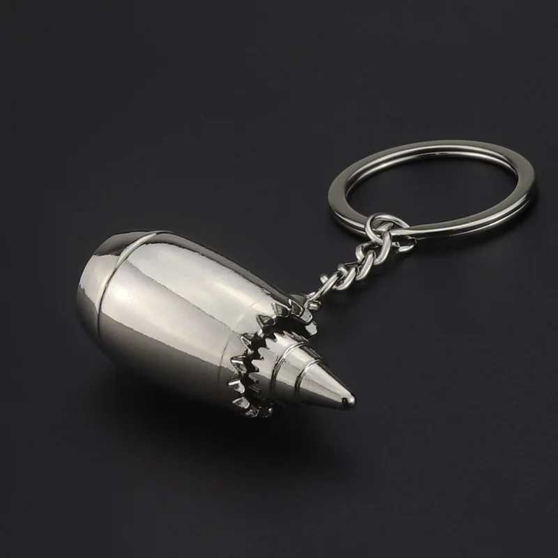 2019 New design creative 3D aeroengine metal key ring Airline gift as promotion custom logo aircraft keyring holder