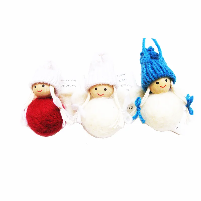 Handmade yarn knitted Christmas craft hanging santa doll christmas gnome doll christmas elf doll