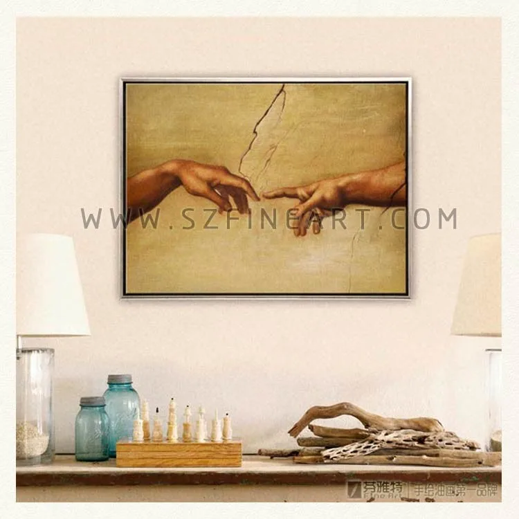 The Creation of Adam, 100% Handmade Classic Painting Canvas Reproduction of Michelangelo Buonarroti