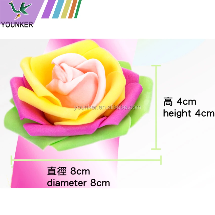 
8CM Cheap Artificial colorful EVA Foam Rose Flowers Head for Wedding Decoration 