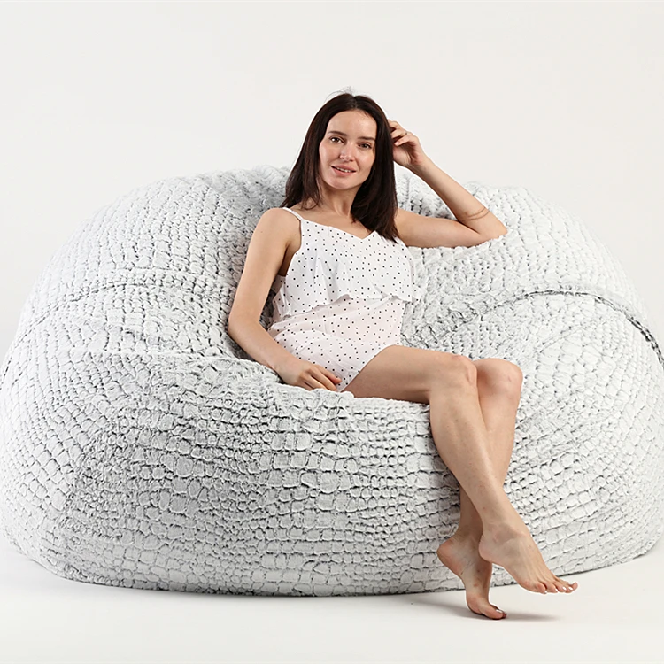 Sleep skin bean bag bed 7 6 5 ft fur fabric foam sofa sack living room chair for adult foam Sofa Chair foam stuffed lounger