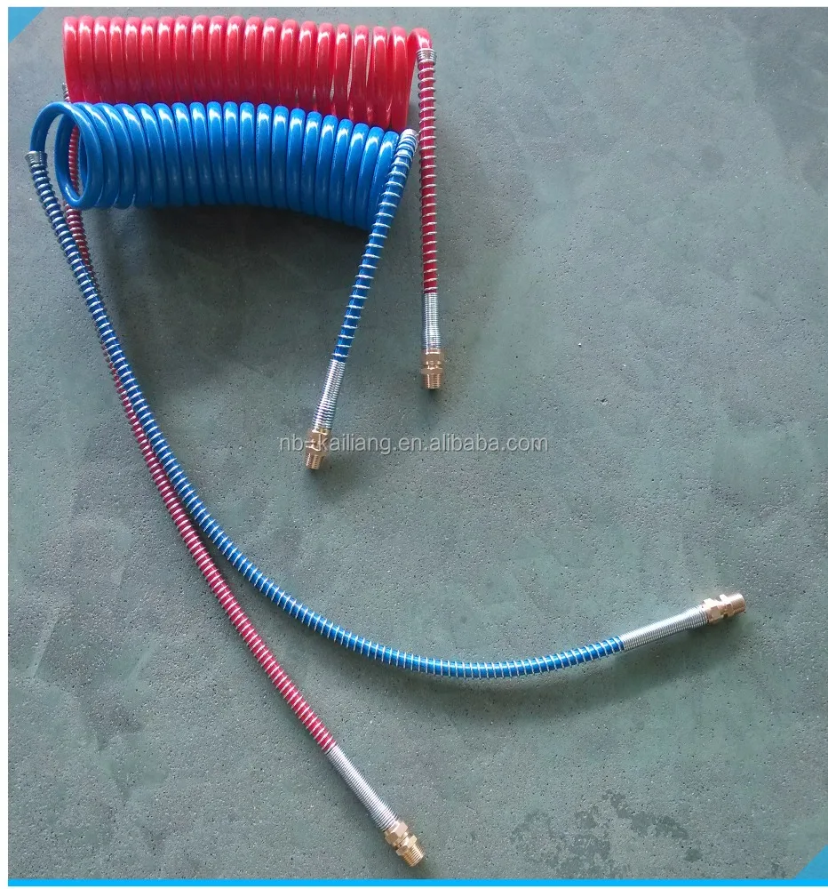 
HIGH QUALITY AND POPULAR PA12 TYPE B LONG TAIL AIR BRAKE SUZI COIL,BRAKE HOSE WITH 1/2"NPT FITTING 