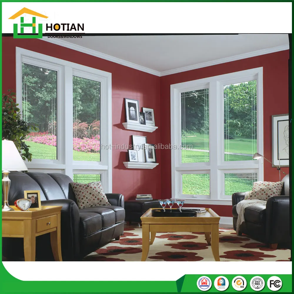 China Supplier Economic Used Bangladesh Window Aluminum Bay and Bow Window Wood Color with Latest Grills Design