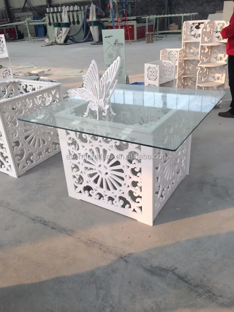 Qingdao eventfur WPC fold up LED glass wedding table