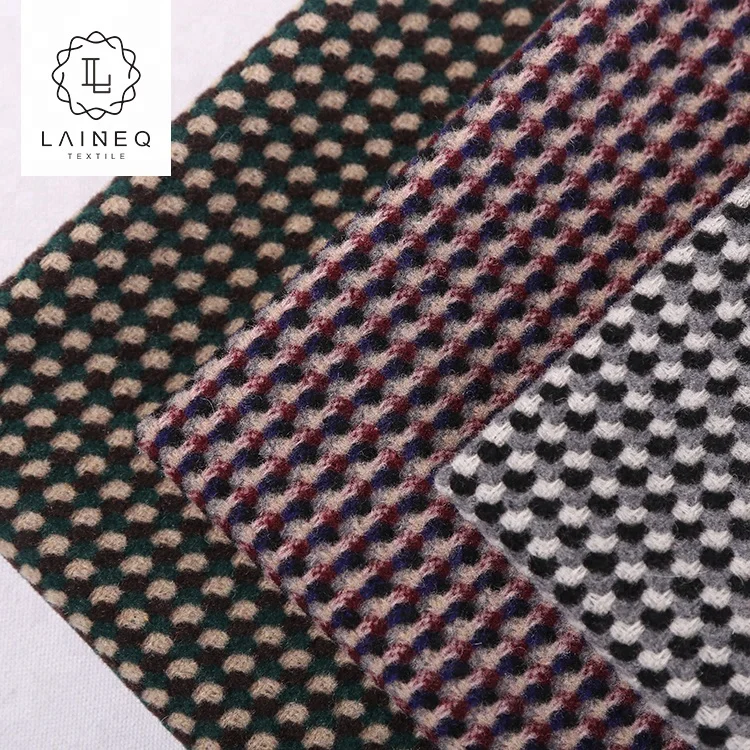 STOCK 2021 best selling pin checks 50% wool 50% polyester tweed fabric for coats