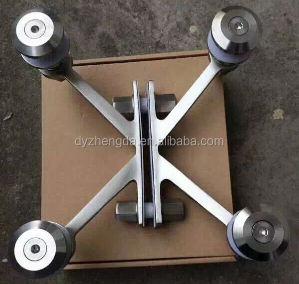 
Glass fin spider fitting for point-fixed glass curtain walls 