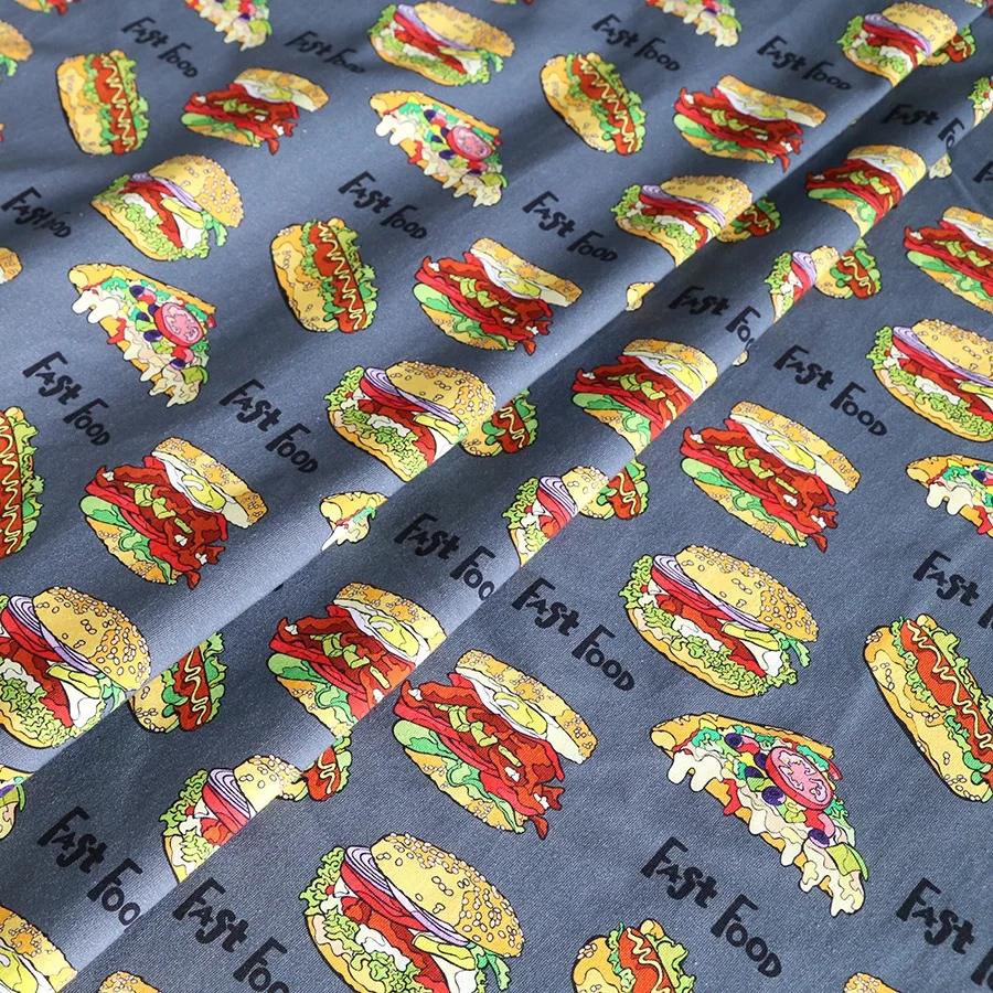 
Digital printing 95 Cotton 5 Spandex lycra Knitted fabric for kids 