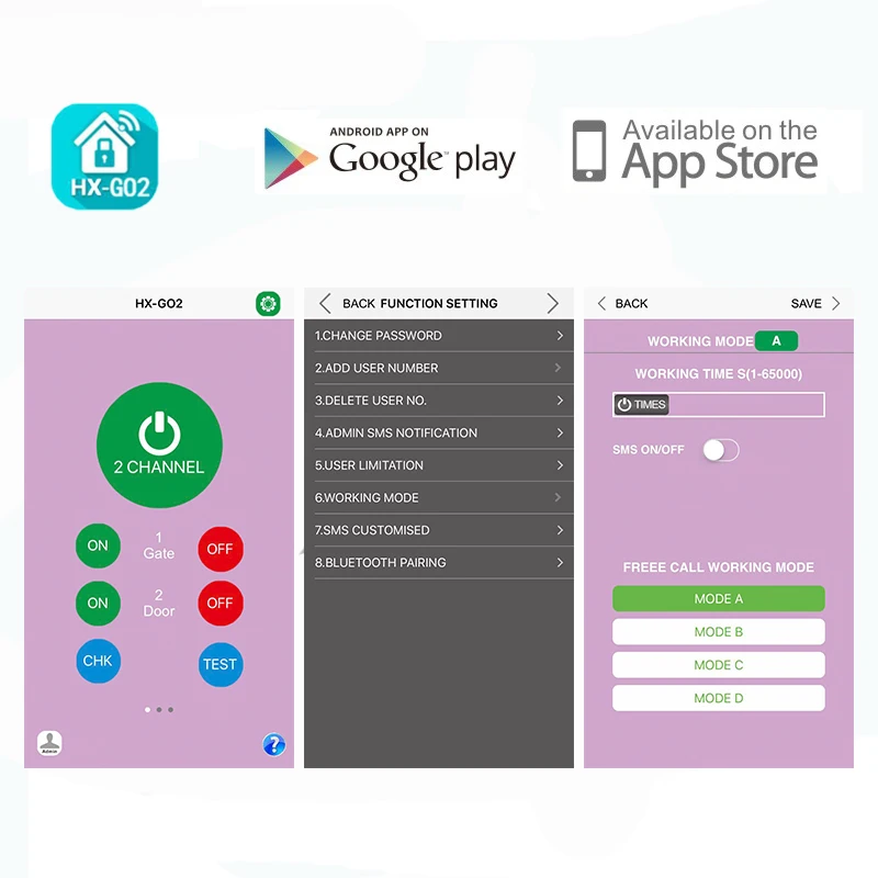 GSM remote  control garage gate  opener 1000 users IOS Andriod APP control 1 relay output