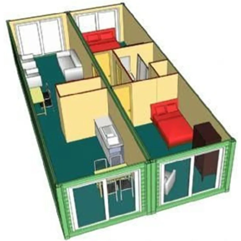 2 спальни плоский стальной контейнер 20 футов подземный жилой дом сборный Доминиканская Республика