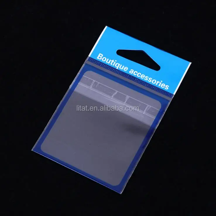 Customized Printed BOPP seal adhesive header plastic bag BOPP plastic accessories packaging bag with seal adhesive