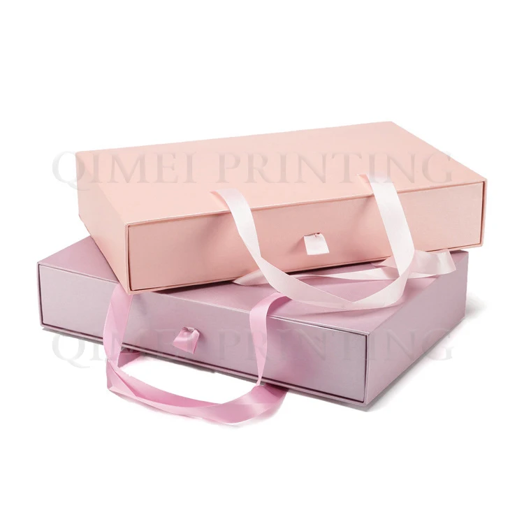 Wholesale custom logo cardboard paper shoe/clothes/T-shirt packaging gift boxes with ribbon closure