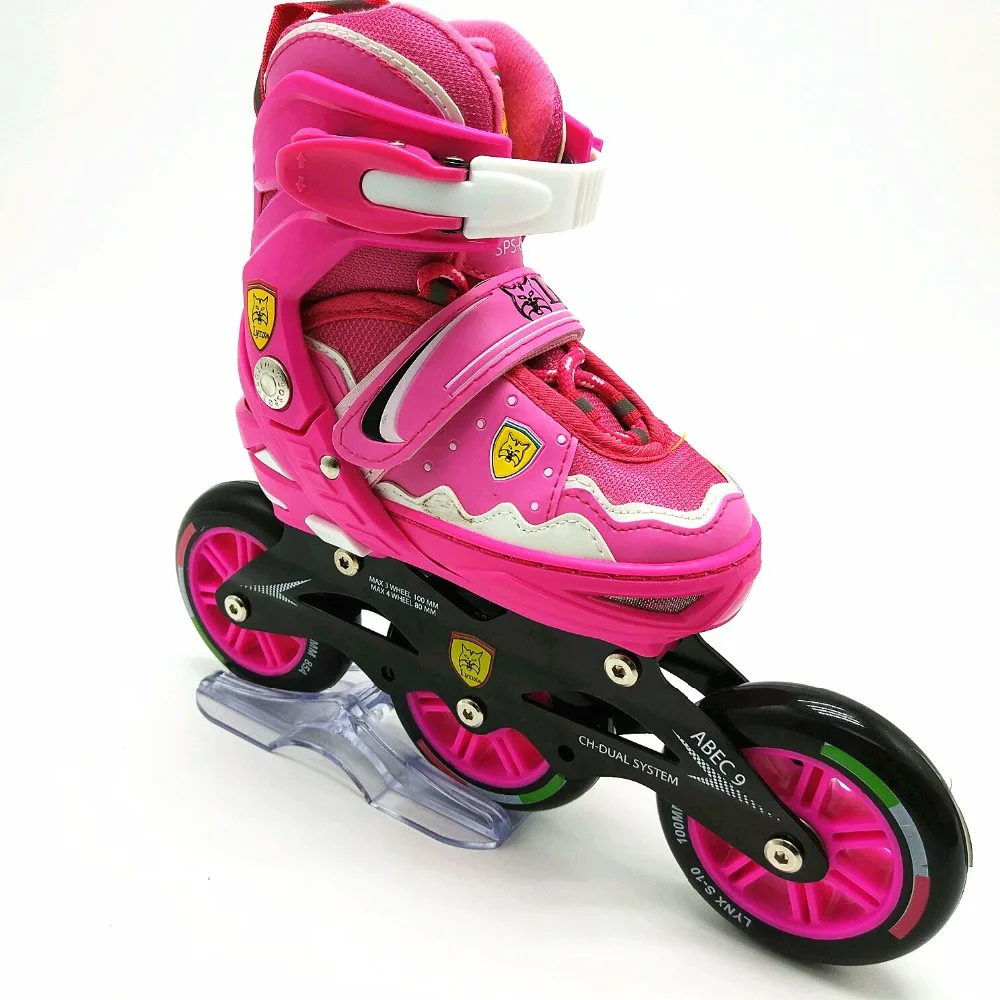 
2018 best quality led 3 wheels Skates adult full set inline skating shoes adjustable 