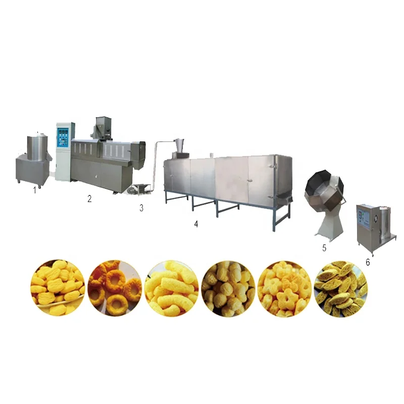 Jinan Factory Puff corn snack production line / puffed core filling food machine / food snack extruder
