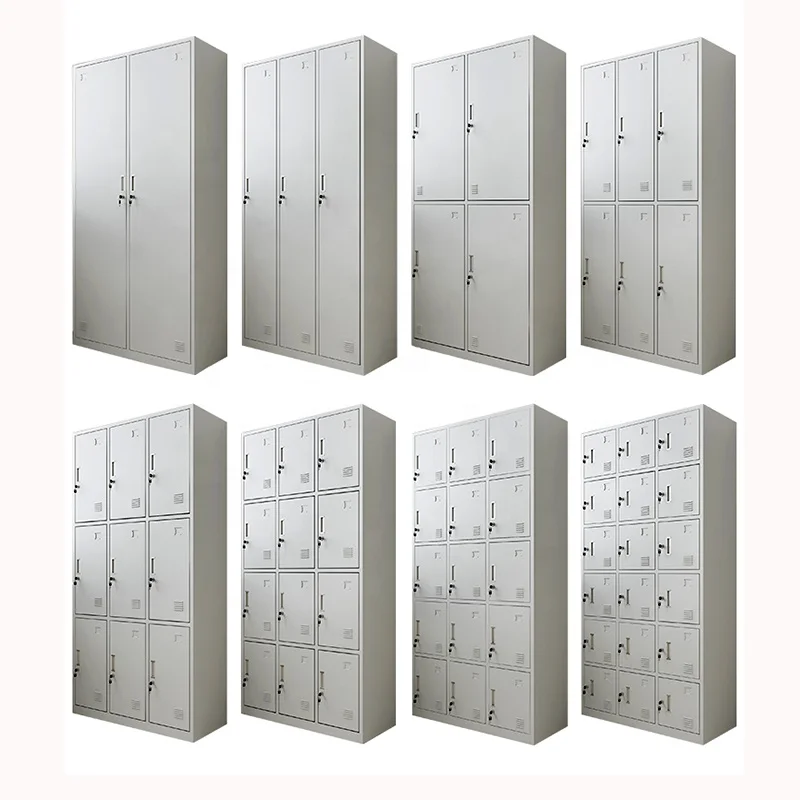 Steel 9 Cube Interlocking Modular Storage Organizer Shelving System Closet Wardrobe with Doors for Home Clothes Shoes