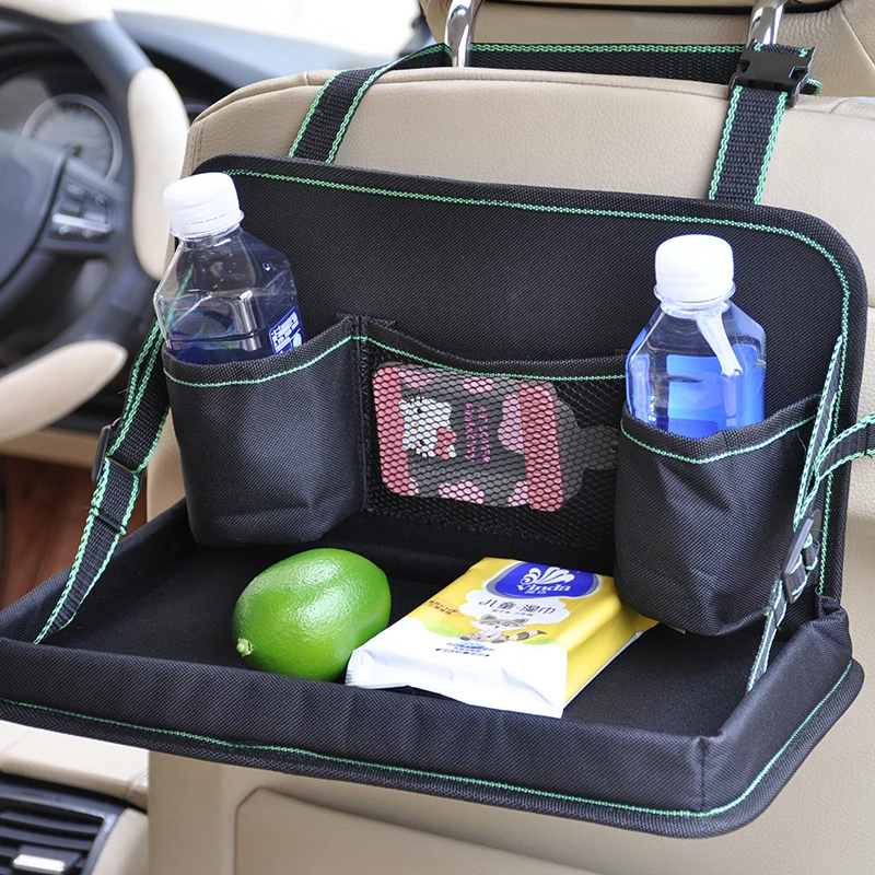 Premium Oxford 600D Foldable Car Back Seat Organizer With Tray