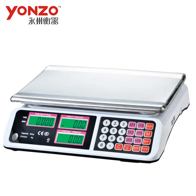vegetable and fruit measuring scale 30kg price computing scale