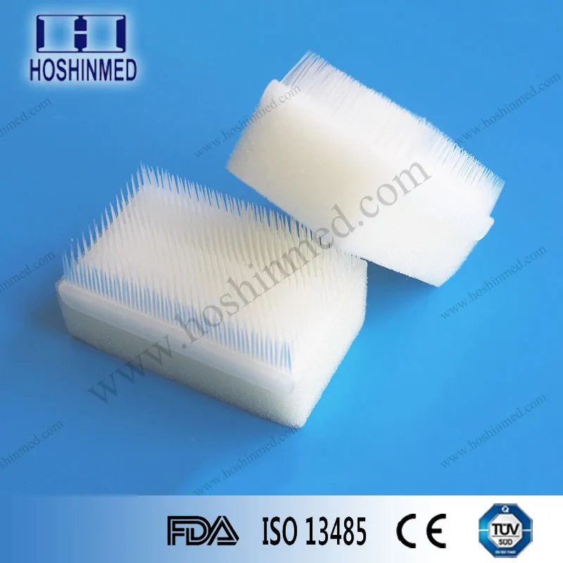 Disposable sterile medical brush nail brush with single side
