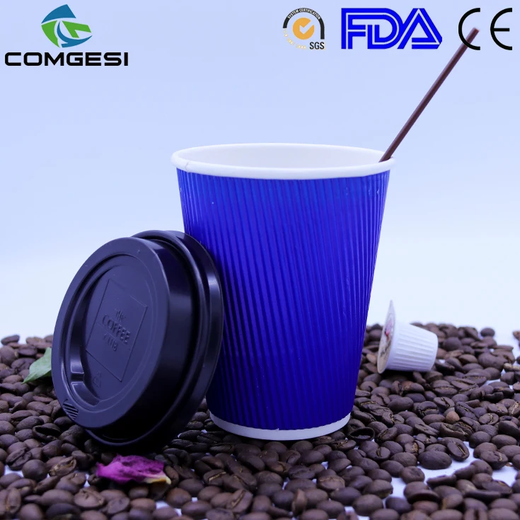 8oz Ripple Cold Paper Cups_Custom degradable disposable 8oz Ripple Cold Paper Cups_Any printed paper coffee cup in Anhui