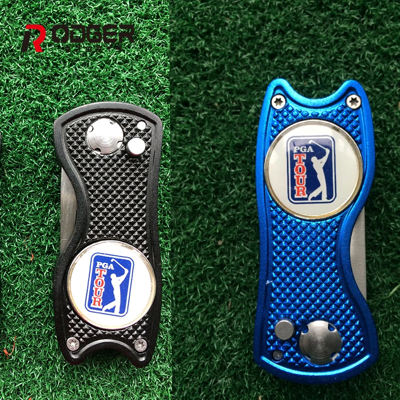 
High Quality Bulk Metal Golf Divot Tool with personalized Logo Ball Marker,colorful Pitch Fork 