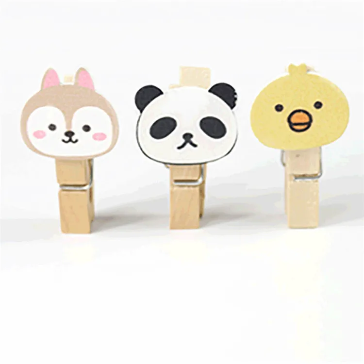 FQ brand pocket small led photo string mini custom logo wooden paper clip