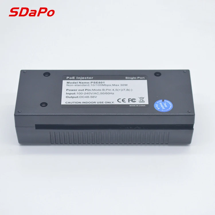 Пассивный инжектор SDAPO PSE30, 48 в, 10/100 м, poe, входная мощность, входное напряжение переменного тока: 100 ~ в переменного тока, 30 ватт максимум