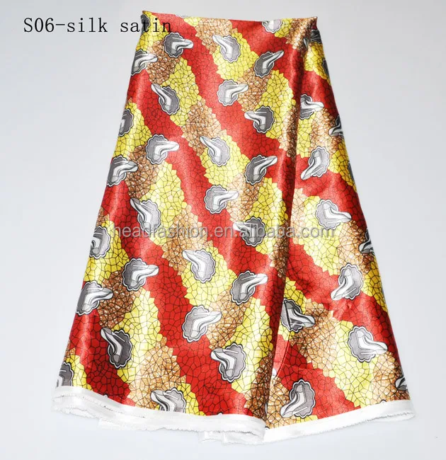 wholesale fashion Satin silk wax print fabric for women dresses african lace fabrics switzerland