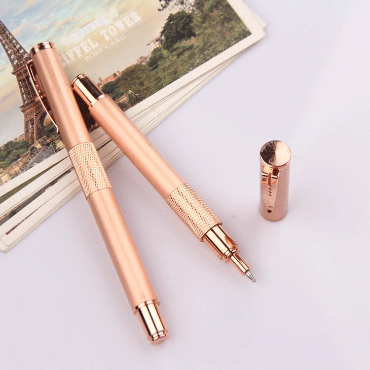 Metal Copper Roller Pen Unique Design Luxury Customized Black Ballpoint Pen Heavy Metal Black Pen with Custom Logo Black or Blue