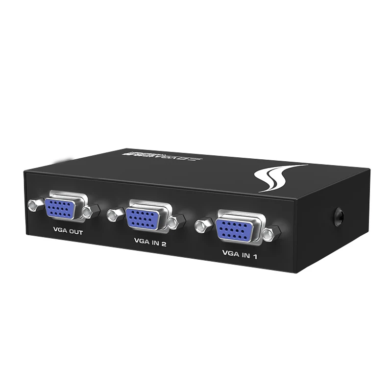 Hot sale audio video auto 2 port vga switch 2 input 1 output