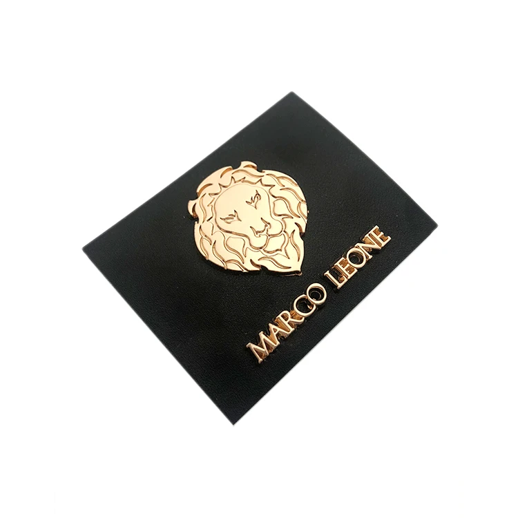 Quan zhou shi shi embossed brand logo custom PU leather look label tag patch for hats