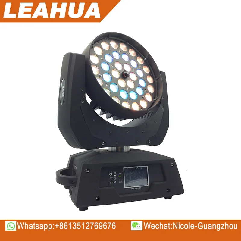 Leahua Zoom 36x10W RGBW 4in1 LED Beam Moving Head Wash Light for DJ Disco Parties Stage Lighting