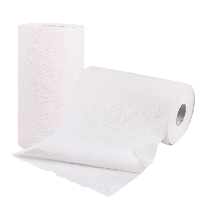 Factory Wholesale 2 Ply Embossed Water Lock Virgin Wood / Bamboo Kitchen Paper Towel Roll