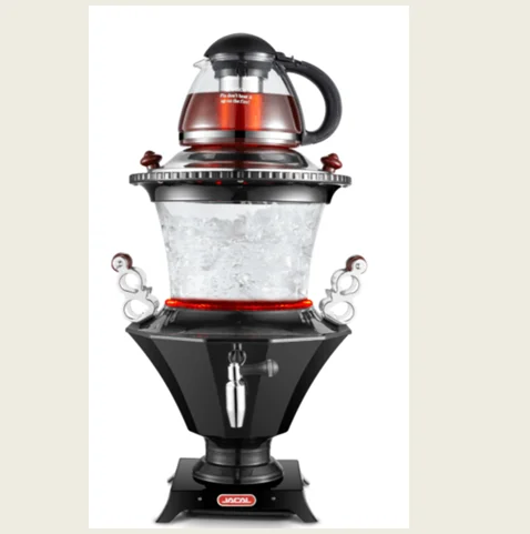 Electric Glass Russian Samovar with LED indicator and teapot