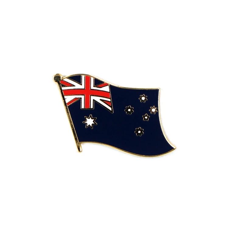 
Customized Flag Brooch Logo Clear Gold Plating Brass Plating Enamel Lapel Pin 