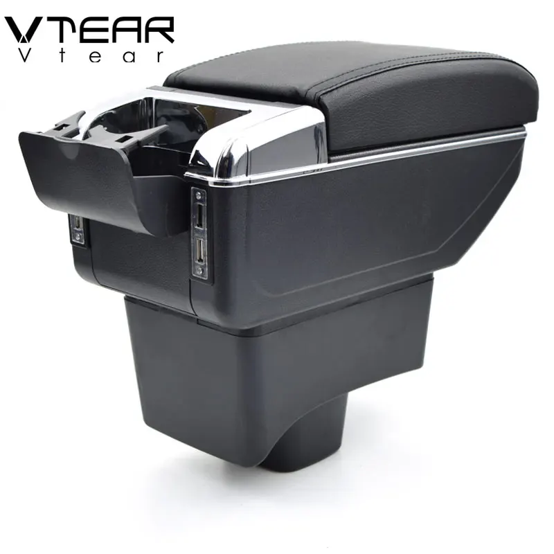 Vtear For Lifan 320 330 armrest USB Charging interface heighten Storage box central Store content interior arm rest accessories