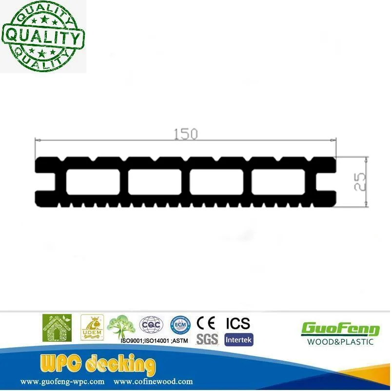 wood plastic composite hollow decking high quality  wpc outdoor  decking flooring