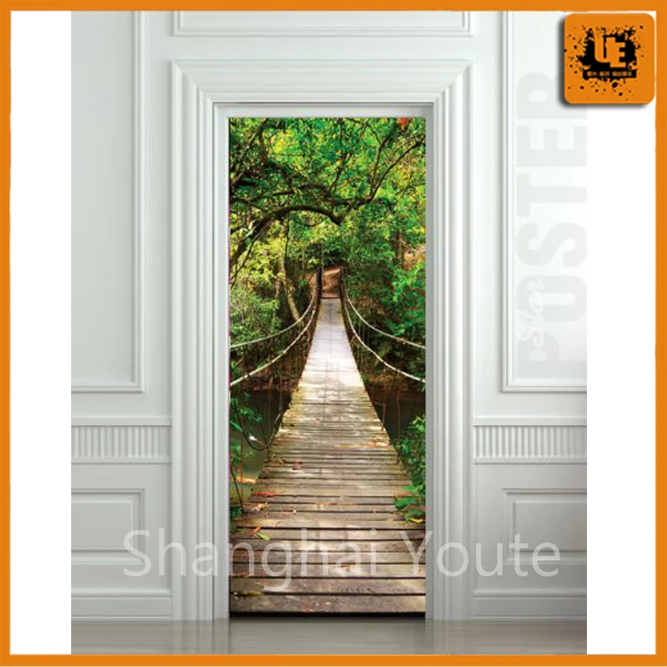 Door Wall Sticker Autumn leaves on the Walkway,custom vinyl wall /window sticker