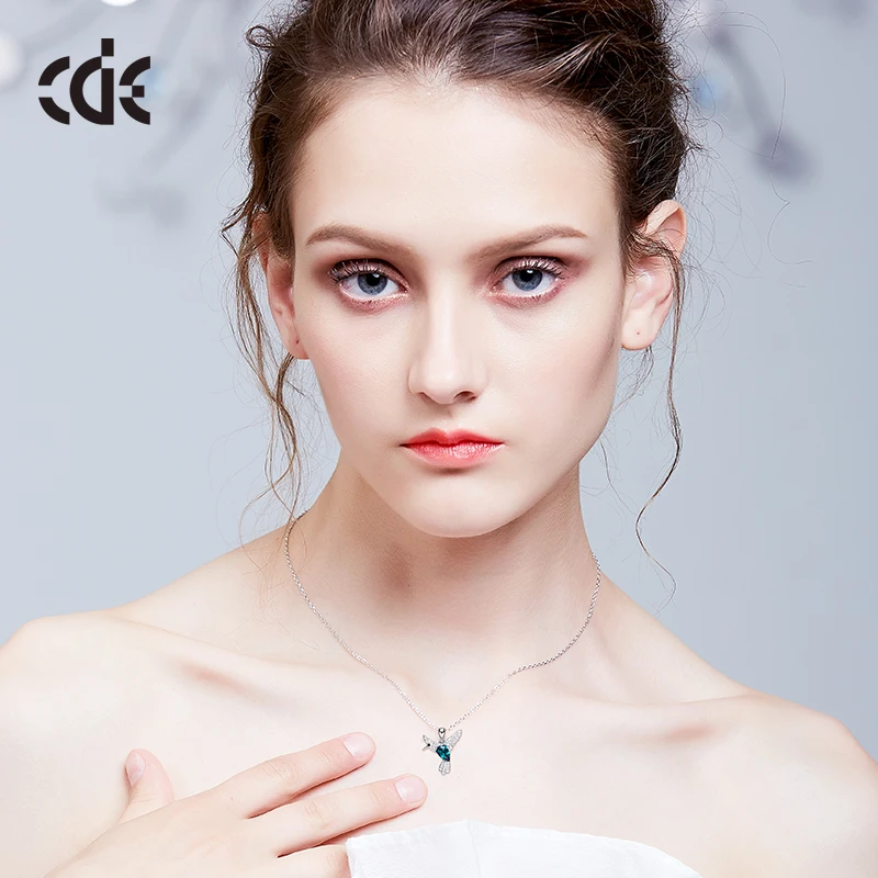 Green Girl Sterling Silver Humming Bird Jewelry Pendant Necklace