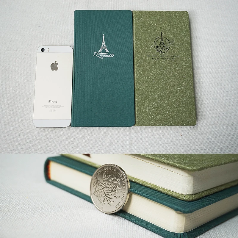Custom Printing Design Linen Fabric Hardcover Journal Pocket Notebook