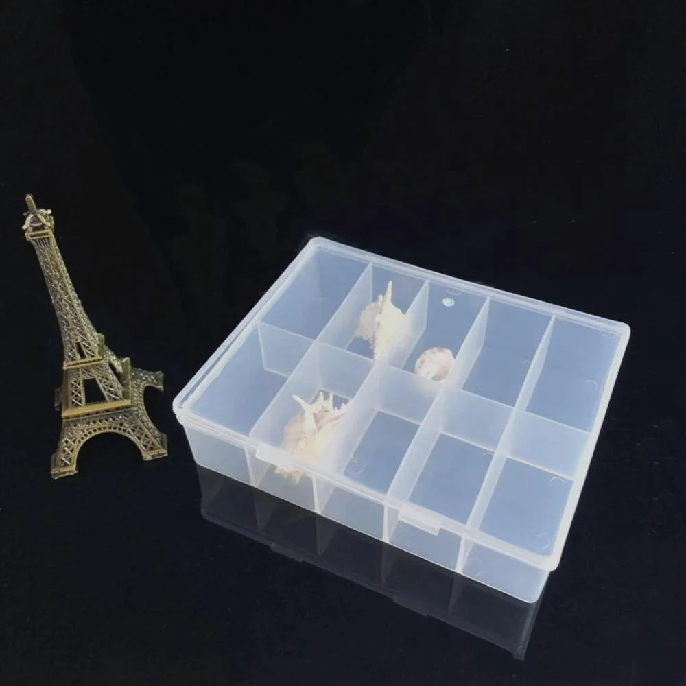 newest nail art 10 grids plastic storage box for nails